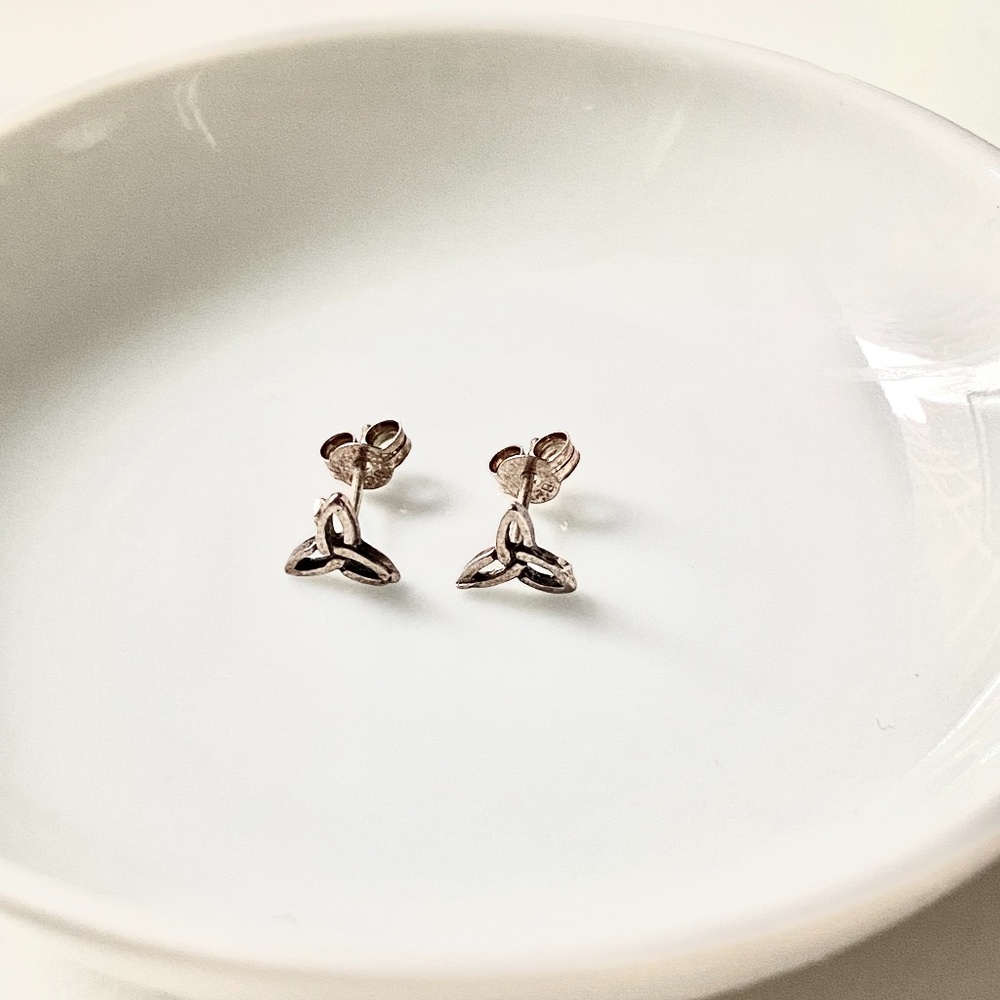 Celtic Triquetra Knot Sterling Silver Studs